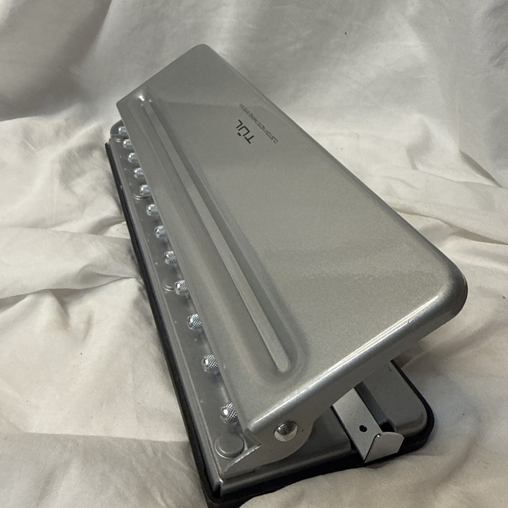 TUL Custom Note-Taking System Discbound 12-Hole Punch Silver Heavy Duty Desktop